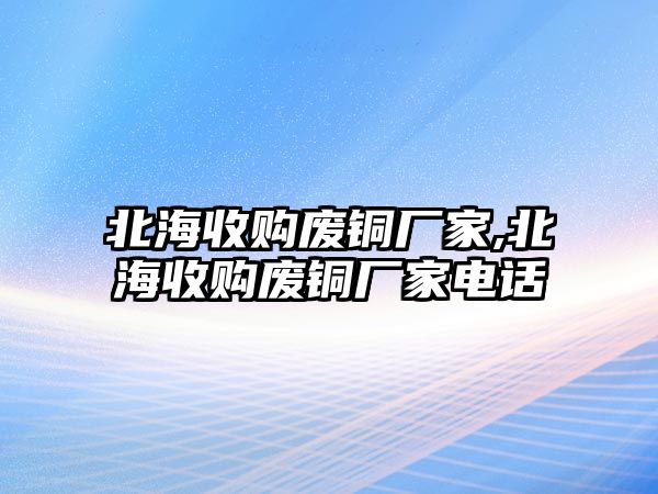 北海收購(gòu)廢銅廠家,北海收購(gòu)廢銅廠家電話