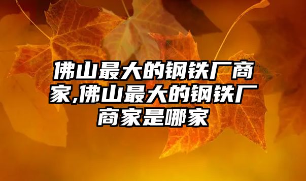 佛山最大的鋼鐵廠(chǎng)商家,佛山最大的鋼鐵廠(chǎng)商家是哪家