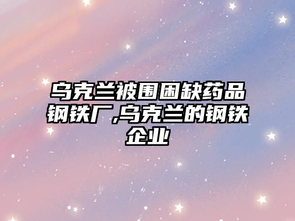 烏克蘭被圍困缺藥品鋼鐵廠,烏克蘭的鋼鐵企業(yè)