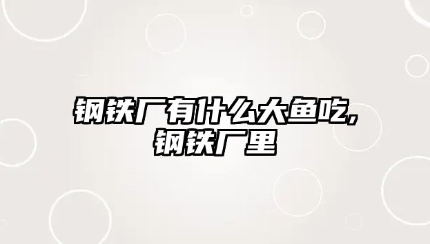 鋼鐵廠有什么大魚吃,鋼鐵廠里