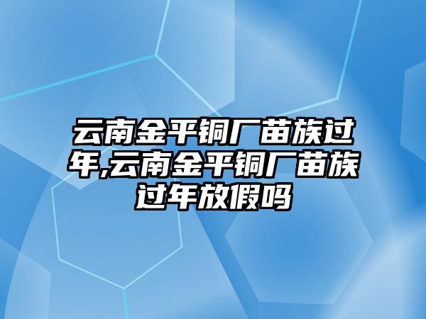 云南金平銅廠苗族過年,云南金平銅廠苗族過年放假嗎