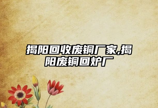 揭陽回收廢銅廠家,揭陽廢銅回爐廠