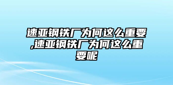 速亞鋼鐵廠為何這么重要,速亞鋼鐵廠為何這么重要呢