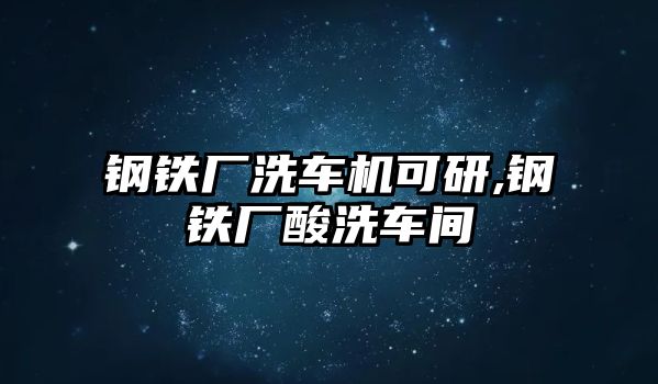 鋼鐵廠洗車機(jī)可研,鋼鐵廠酸洗車間