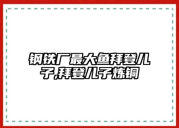 鋼鐵廠最大魚拜登兒子,拜登兒子煉銅