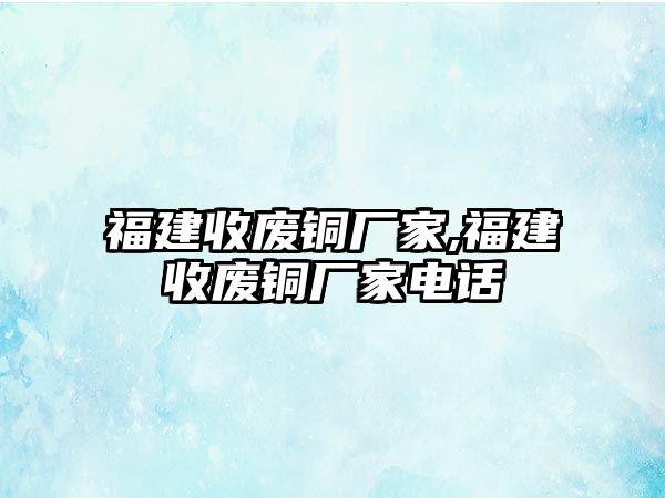 福建收廢銅廠家,福建收廢銅廠家電話