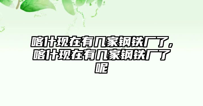 喀什現(xiàn)在有幾家鋼鐵廠了,喀什現(xiàn)在有幾家鋼鐵廠了呢