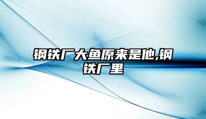 鋼鐵廠大魚(yú)原來(lái)是他,鋼鐵廠里