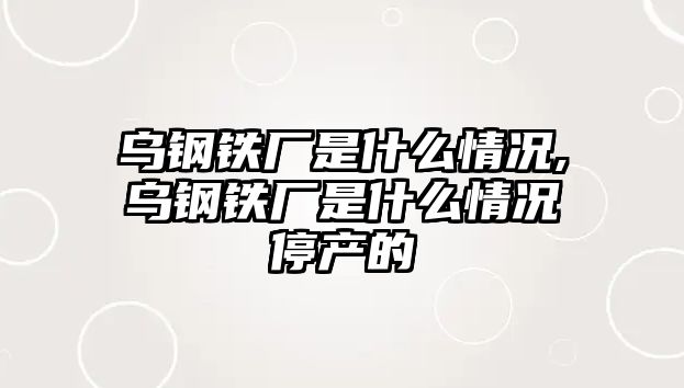 烏鋼鐵廠是什么情況,烏鋼鐵廠是什么情況停產(chǎn)的