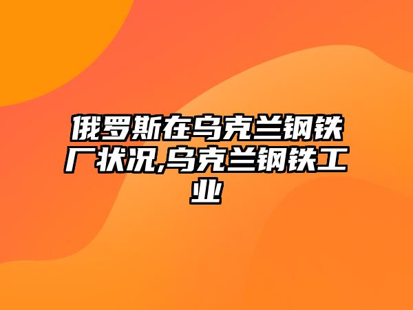 俄羅斯在烏克蘭鋼鐵廠狀況,烏克蘭鋼鐵工業(yè)