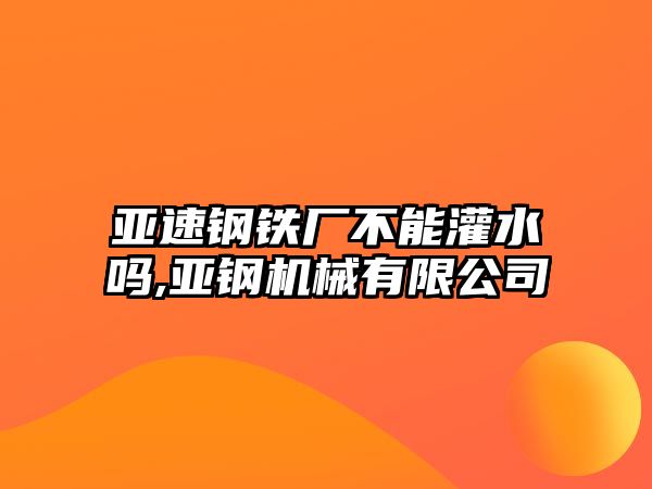 亞速鋼鐵廠不能灌水嗎,亞鋼機械有限公司