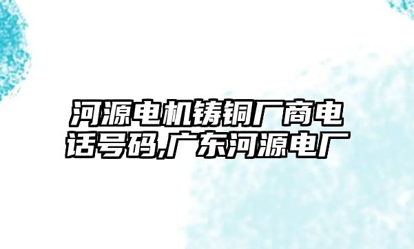 河源電機鑄銅廠商電話號碼,廣東河源電廠