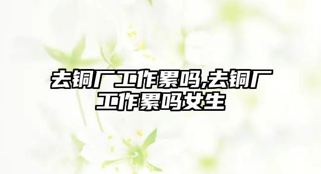 去銅廠工作累嗎,去銅廠工作累嗎女生