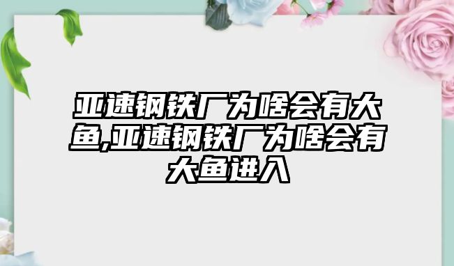 亞速鋼鐵廠為啥會有大魚,亞速鋼鐵廠為啥會有大魚進(jìn)入