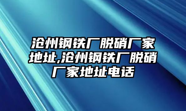 滄州鋼鐵廠脫硝廠家地址,滄州鋼鐵廠脫硝廠家地址電話