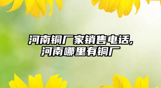 河南銅廠家銷售電話,河南哪里有銅廠