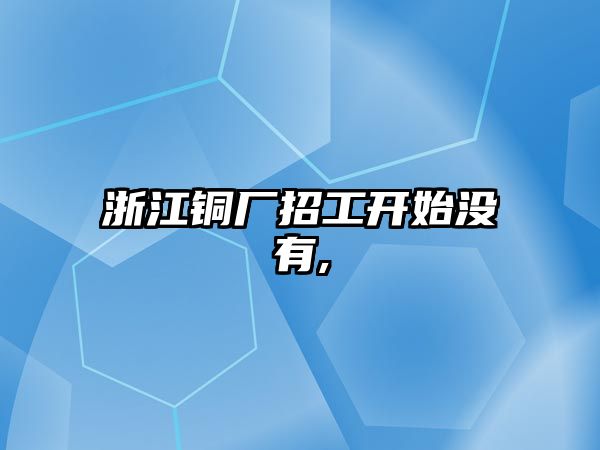 浙江銅廠招工開始沒有,