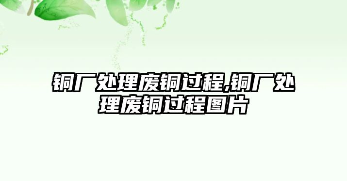 銅廠處理廢銅過(guò)程,銅廠處理廢銅過(guò)程圖片