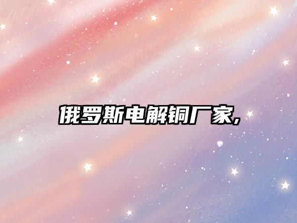 俄羅斯電解銅廠家,